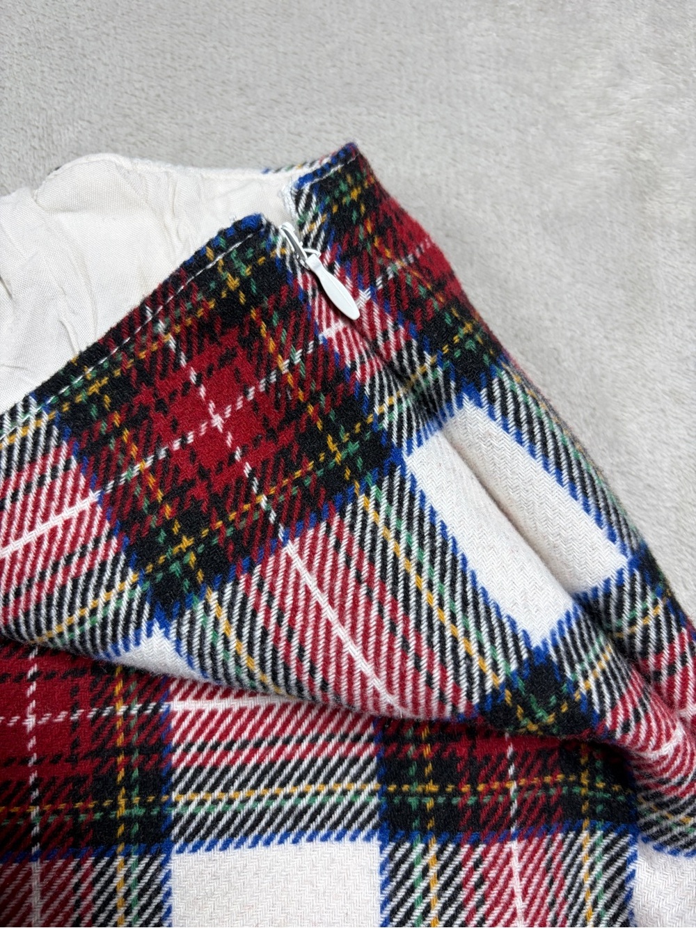 NWT Abercrombie & Fitch Wool Blend Plaid A line Academia Holiday Mini Skirt S - Picture 6 of 16
